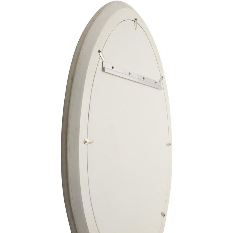 Christie Genuine Marble Oval Mirror, 18" x 28", Ivory