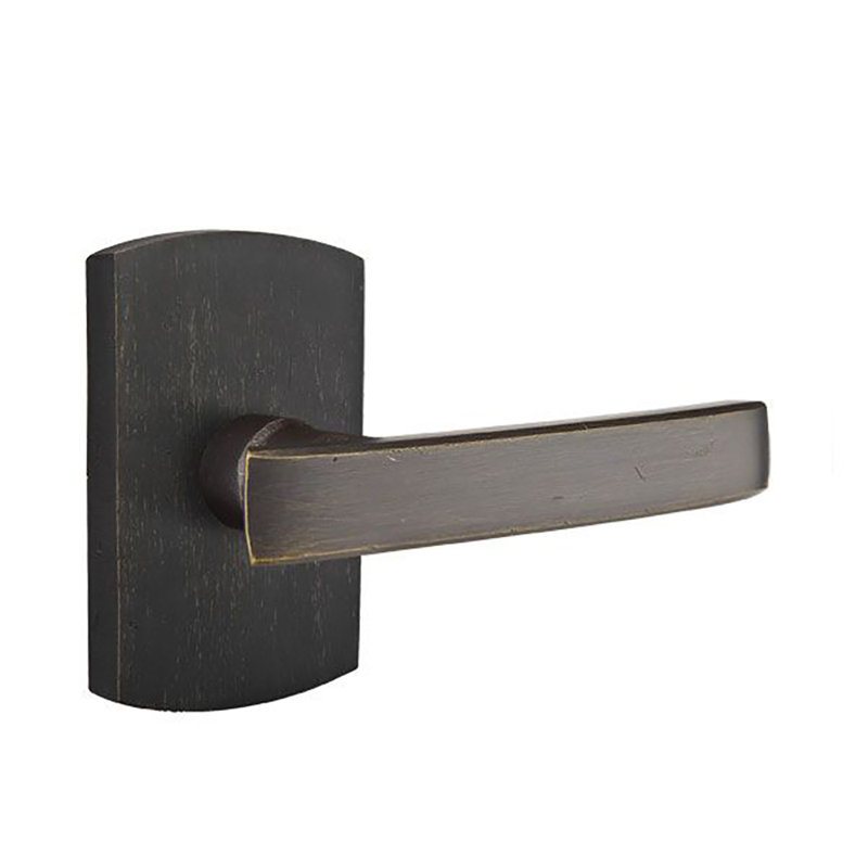 Levier de porte avec rosette Yuma, Droite, Patine bronze moyen