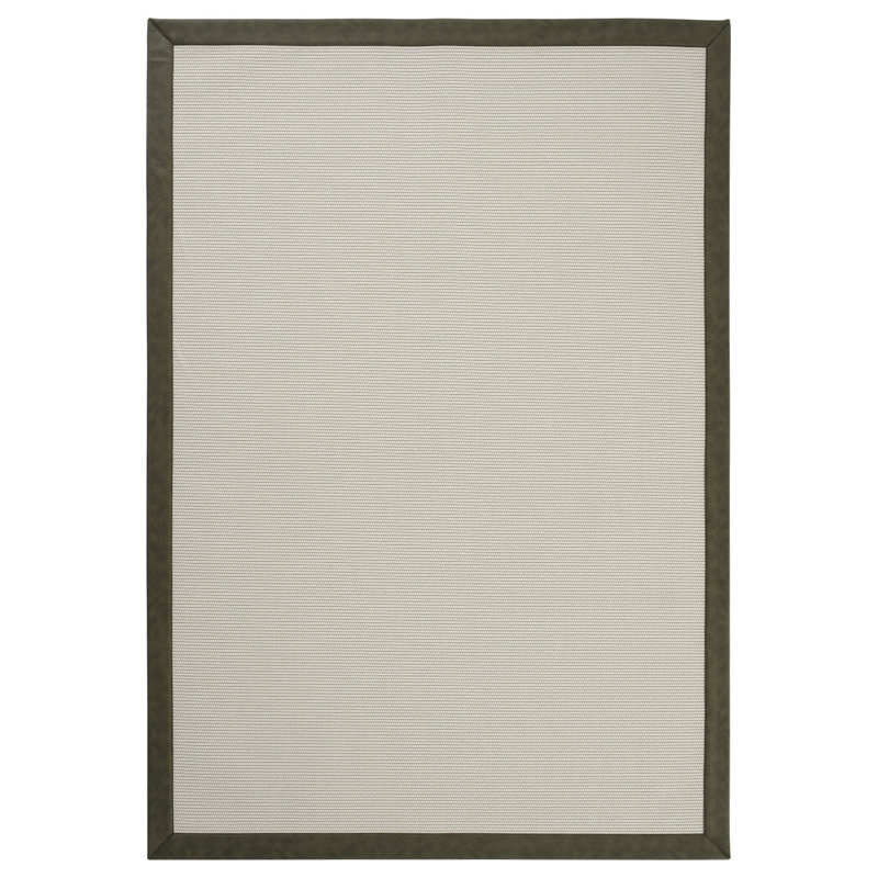 Tapis Beluga en cuir Casa Border Sisal, Tapis de couloir 4 pi x 14 pi 10 po