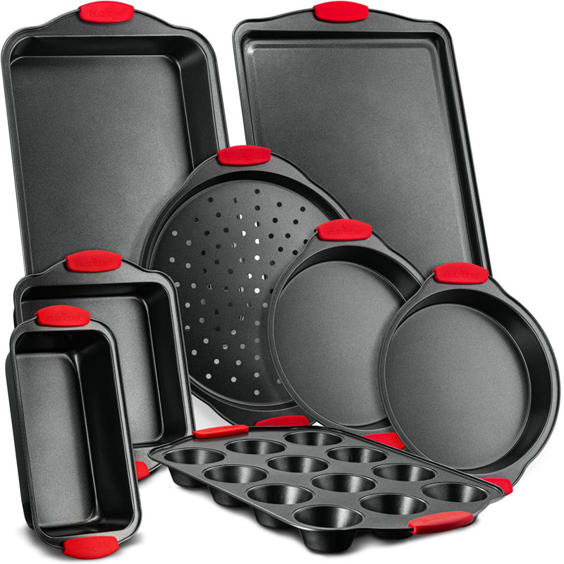 NutriChef 8 Piece Non-Stick Carbon Steel Bakeware Set
