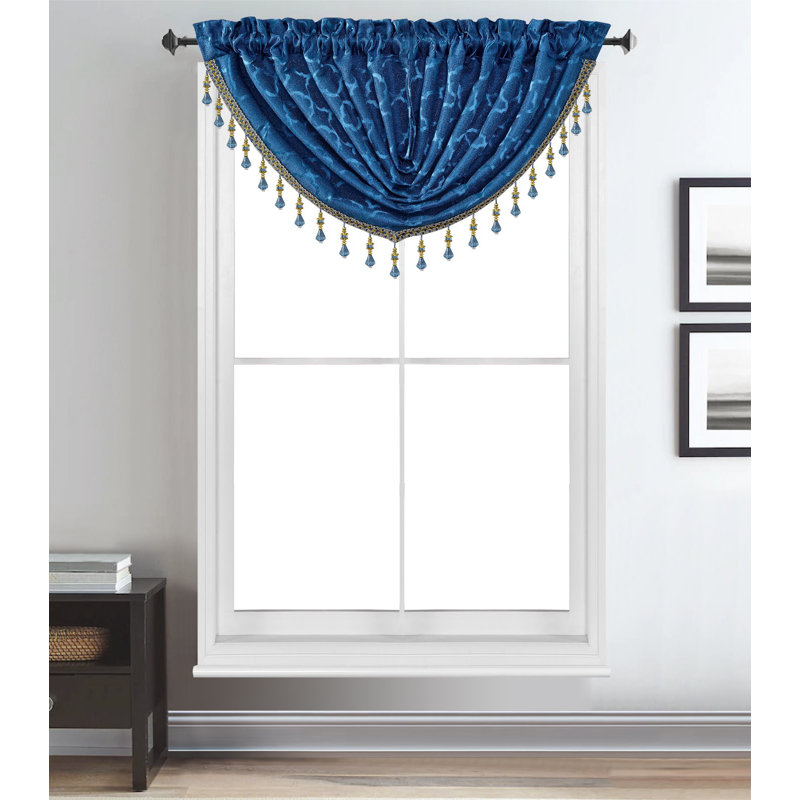  Cantonnière Luxury Waterfall, Bleu, L 57 po x L 37 po