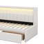Lit plateforme tapissier simple avec ports USB, ceinture DEL et 2 tiroirs-209414082