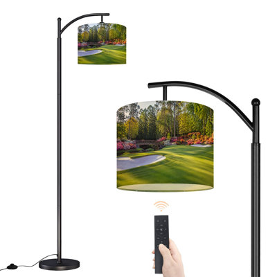 Lampe sur pied à arc avec abat-jour réglable Golf sur pied manucuré Lampe sur pied 3 températures de couleur à intensité variable avec interrupteur au pied pour chambre à coucher