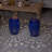 Blue Round Outdoor End Table
