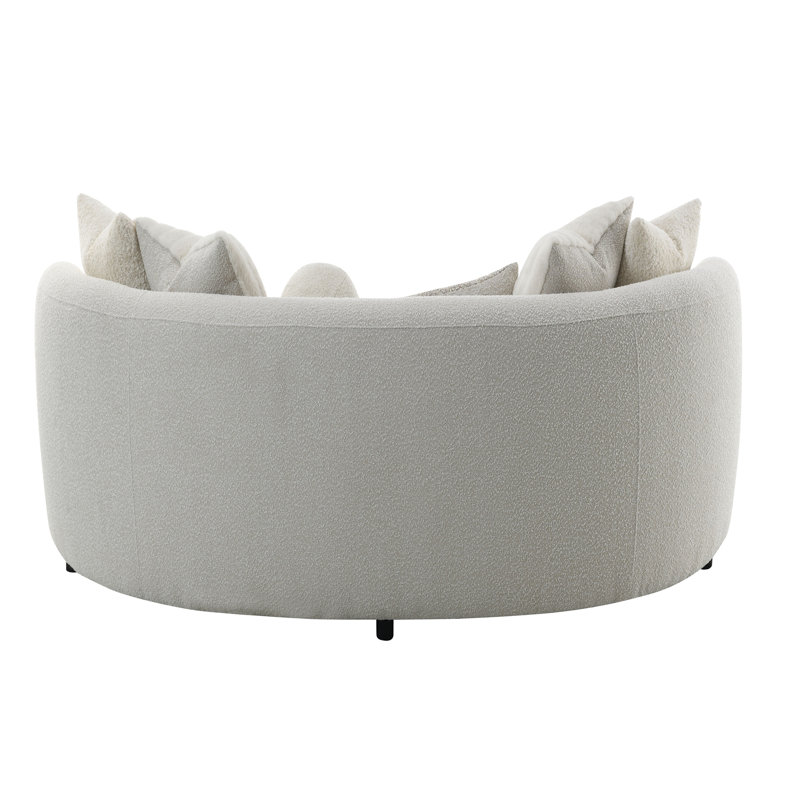 Canapé Iniko Beige Boucle avec 6 coussins