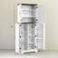 Armoire de cuisine 64 po avec capteur de mouvement, grande armoire de rangement, blanc, bois 64 po