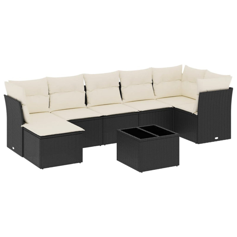 Ensemble de canapé modulaire d'extérieur en rotin PE 8 pièces