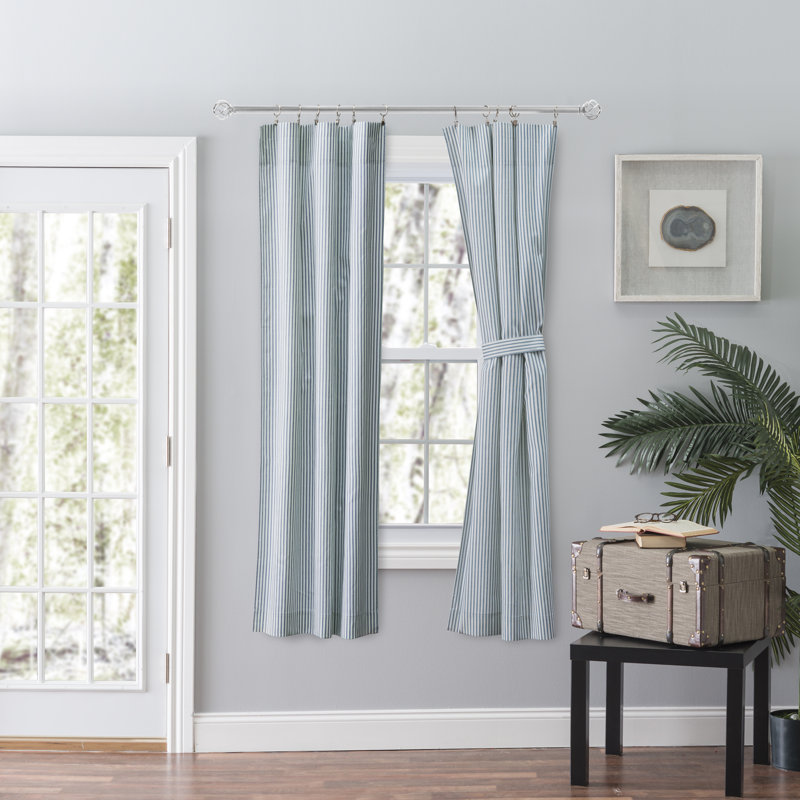 Charis Room Darkening Curtain Pair, Blue, 28" x 63"