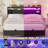 Bed Frame With Charging Station And RGB LED Lights, Headboard With Storage No Box Spring Needed-1412902000-1412902015