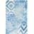 Dip Dye Hand Tufted Wool/Cotton Geometric Rug in Ivory/Blue-1322090088