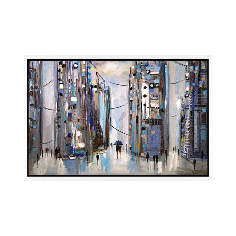 Rainy Afternoon by Ekaterina Ermilkina - Painting on Canvas, 66.04 cm H x 45.72 cm W, White Framed