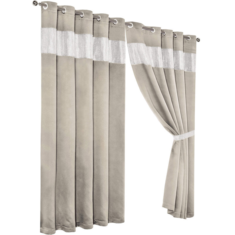 Blackout Curtain Panel Pair, 183cm Width x 167cm Drop, Brown