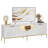 Brilyn Fluted TV Stand, Glossy Media Console with Wave Pattern Buffet Cabinet-228630523-216031697