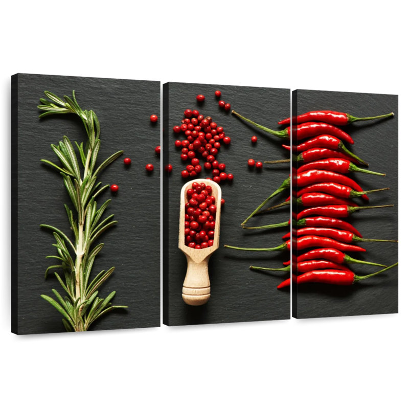 Yarlin Chili And Rose Peppers, 42" H x 65" W
