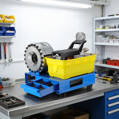 Pneumatic Hydraulic Hose Crimping Machine with 8 Sets of Dies, 40MPa System Pressure, Manual Hose Crimper Mchine suitable for high-pressure hydraulic hoses and pipes