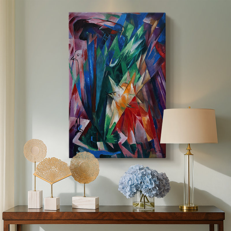 Oiseaux - Toile tendue avec châssis par Franz Marc, 24 po x 36 po