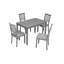 Ensemble de salle à manger moderne 5 pièces, table de salle à manger rectangulaire en bois avec 4 chaises rembourrées pour la cuisine, la salle à manger, gris