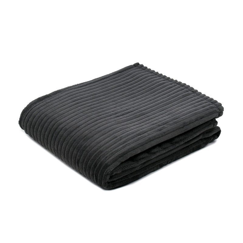 Fine corduroy blanket, Anthracite