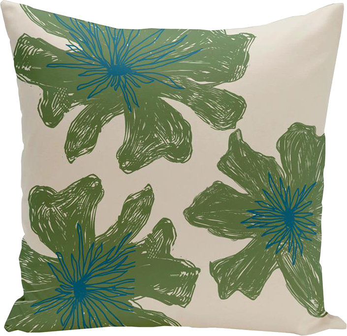 Coussin réversible, Vert, H 18 po x l 18 po, Carré