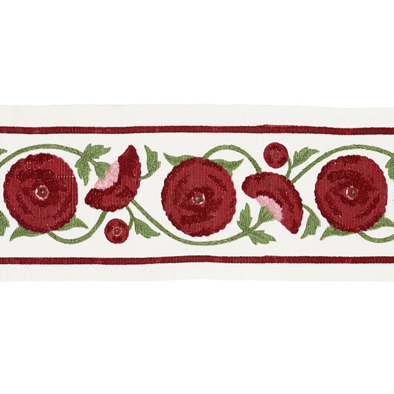 Saranda Flower Embroidery Tape, Cardinal 