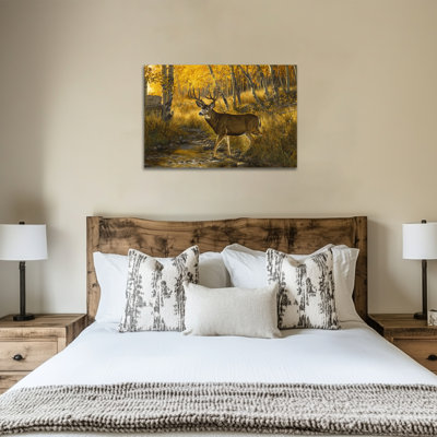 Grand, art mural sur toile d'automne, ruisseau Woodland