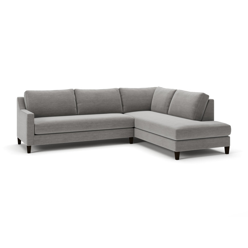 Baker 2-PC Upholstered Sectional, Evan Metal, Right Hand Facing