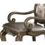 Fauteuil en cuir touffeté reine anne chaise avec accoudoirs de fond en champagne Stroup