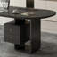 Bureau en bois massif noir + demi-cercle transparent + acier + acrylique avec 2 tiroirs-448856689-448856702