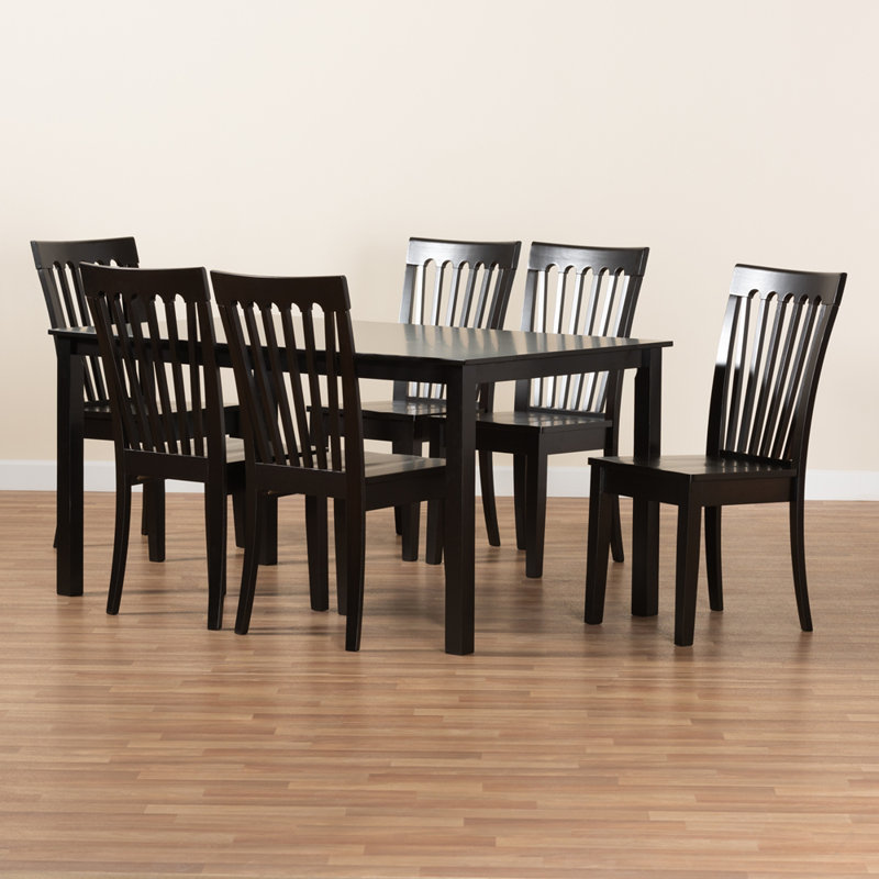 Ensemble repas pour 6 personnes Fezan, Brun foncé, Marron foncé