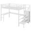 Lit mezzanine haut pour enfants, adolescents, adultes, bureau en L et garde-robe