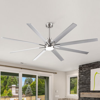Oversized 72" Modern Smart Ceiling Fan with LED Light, Remote and Work with Tuya APP