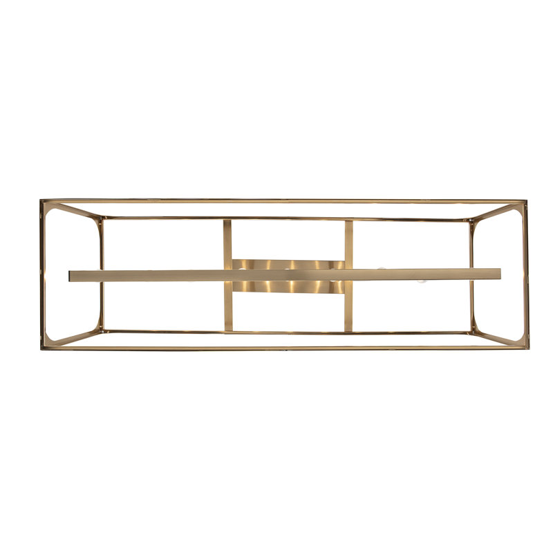Luminaire suspendu linéaire 9 lumières Marieliese, Or antique