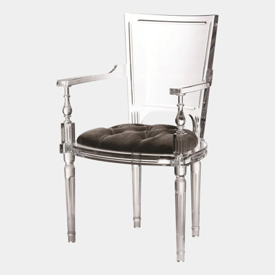 Chaise avec accoudoirs en étain Marilyn