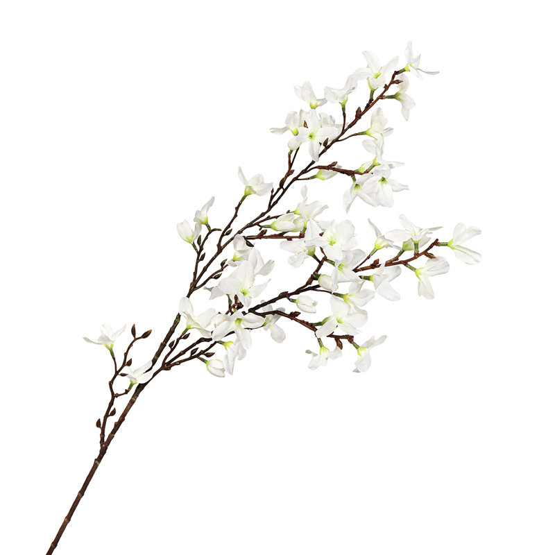 Brume artificielle de tiges de forsythia, Blanc, crème
