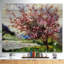 Arbre avec fleurs printanières - reproduction d'art-35120101-35120098