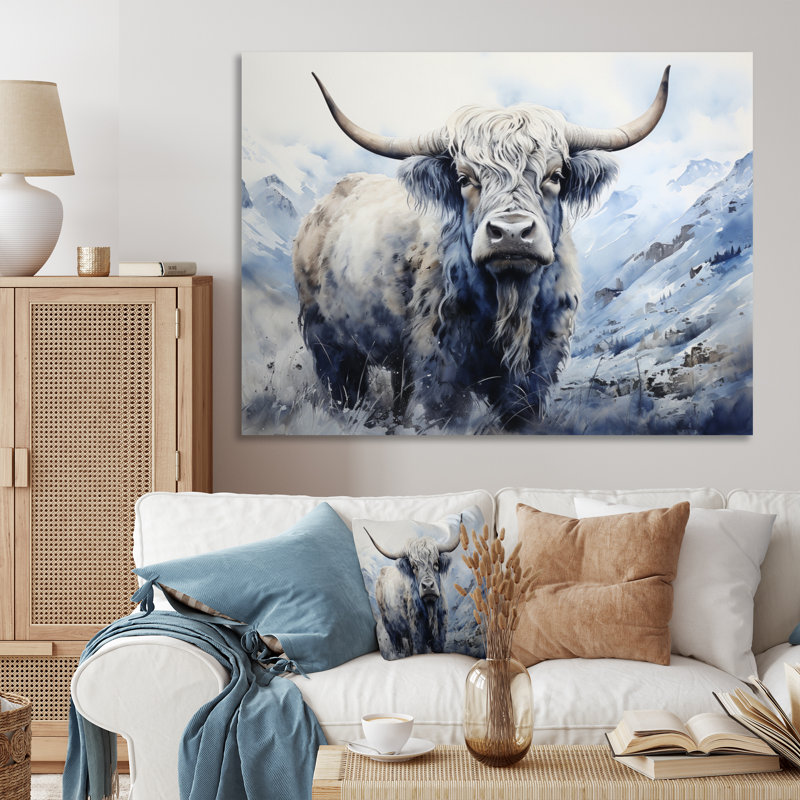 Yaks Majestic Grace Pointillism sur toile, H 30 po x l 40 po x P 1,5 po