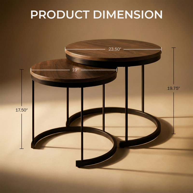 Lavish Home Small Round Nesting Coffee Tables