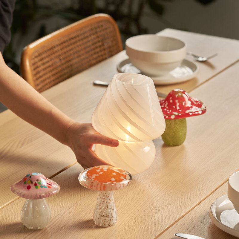 Portable Mini Close Top Glass Mushroom Lamp
