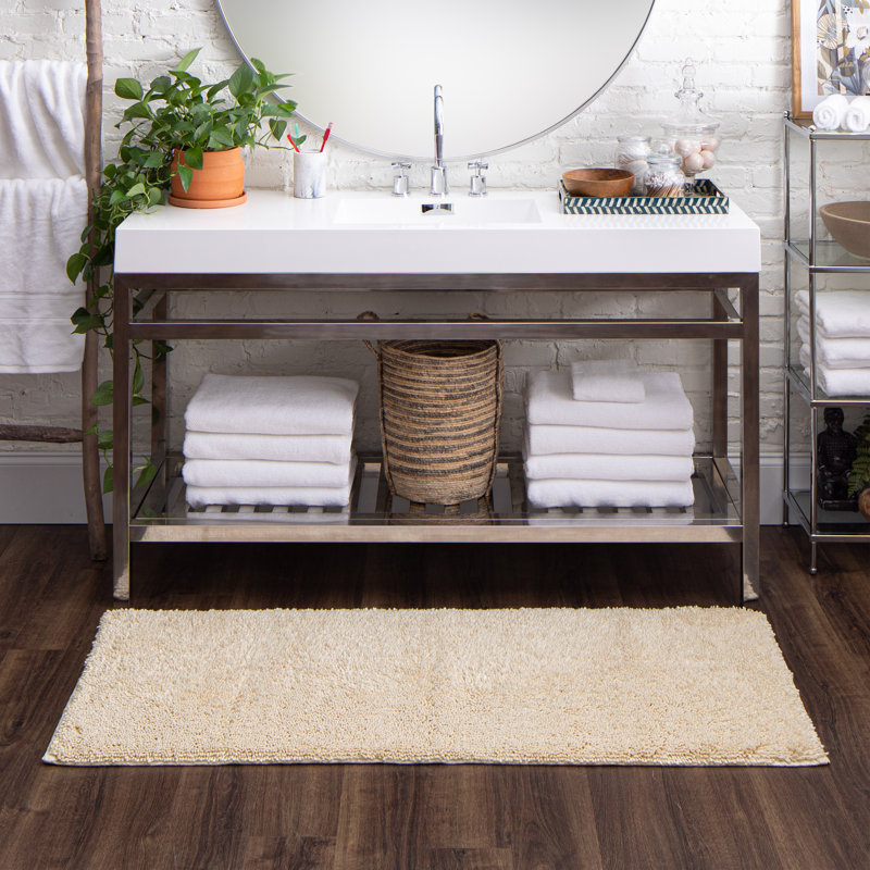 Tapis de bain antidérapant Dinuba, L 24 po x L 60 po, Parchemin