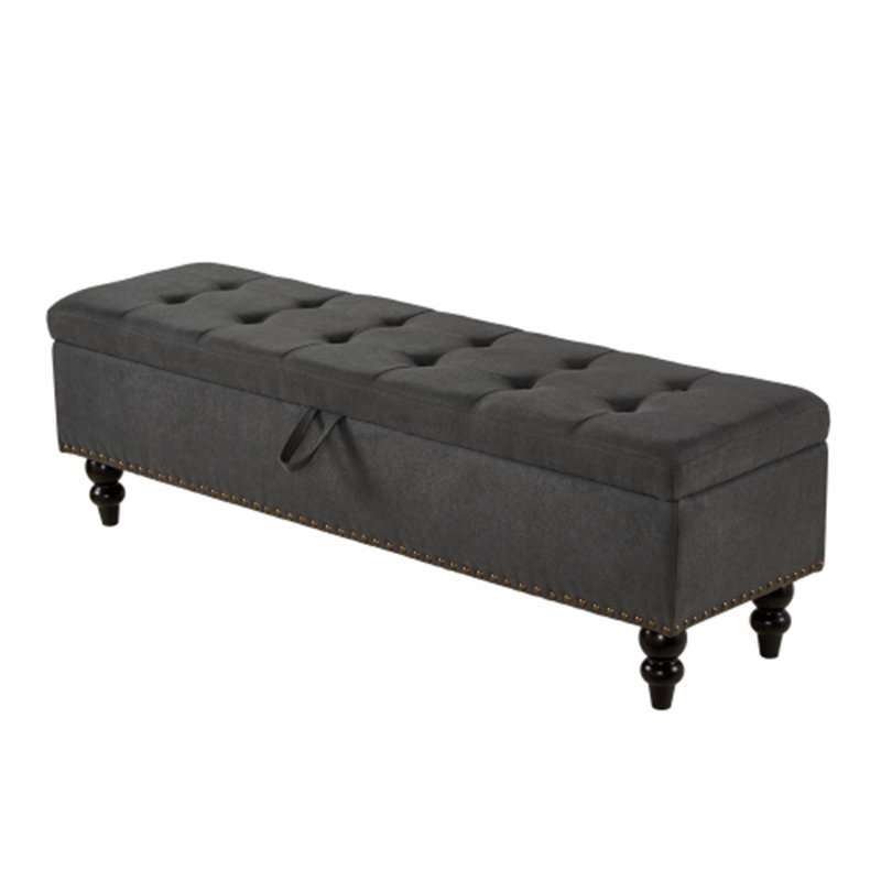 Bed Bench with Storage, Gray