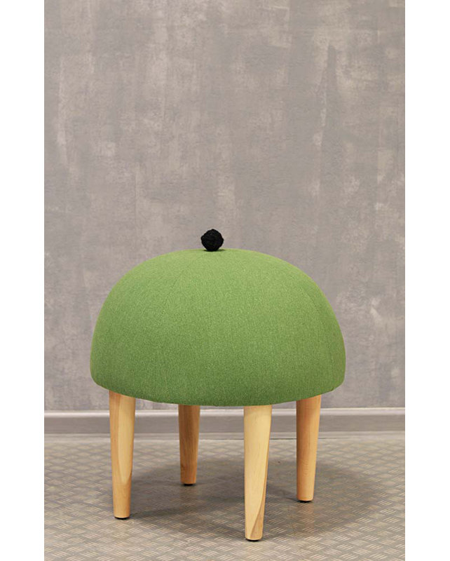 Moher Solid Wood Accent Stool, Green