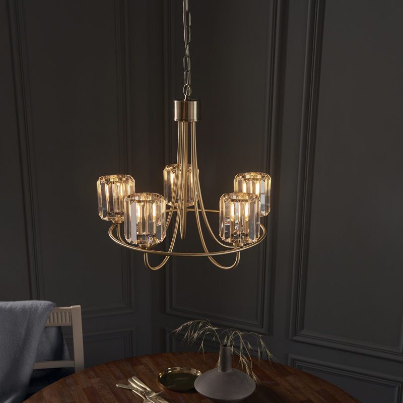 Ampelius 5 - Light Waggon Wheel Chandelier