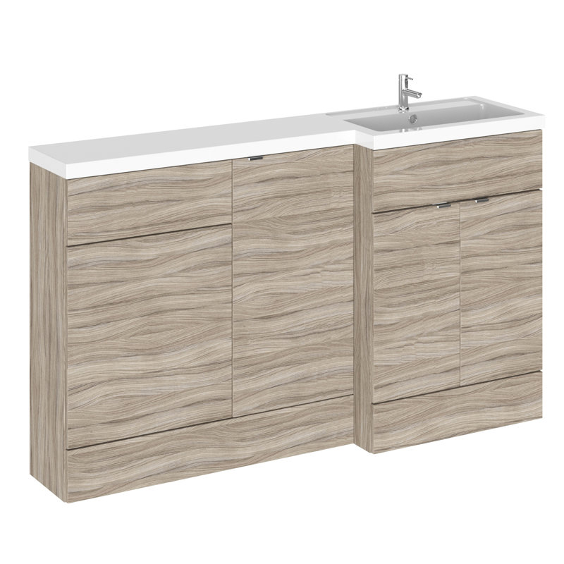 Fusion 150.4 mm Freestanding Single Vanity with Integrated Basin, Anthracite Woodgrain