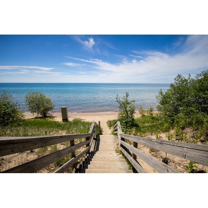 Sandy Summer Beach - Wrapped Canvas Print, 81cm H x 122cm W x 3.8cm D