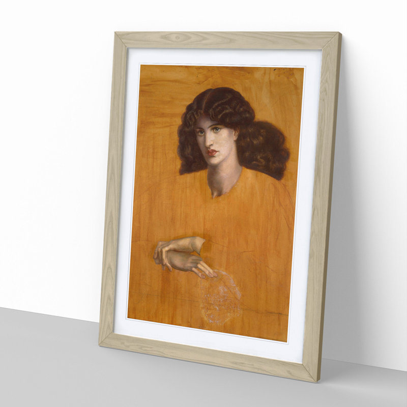 The Lady of Pitty by Dante Gabriel Rossetti - Picture Frame Painting, 36cm H x 27cm W x 2cm D, Oak