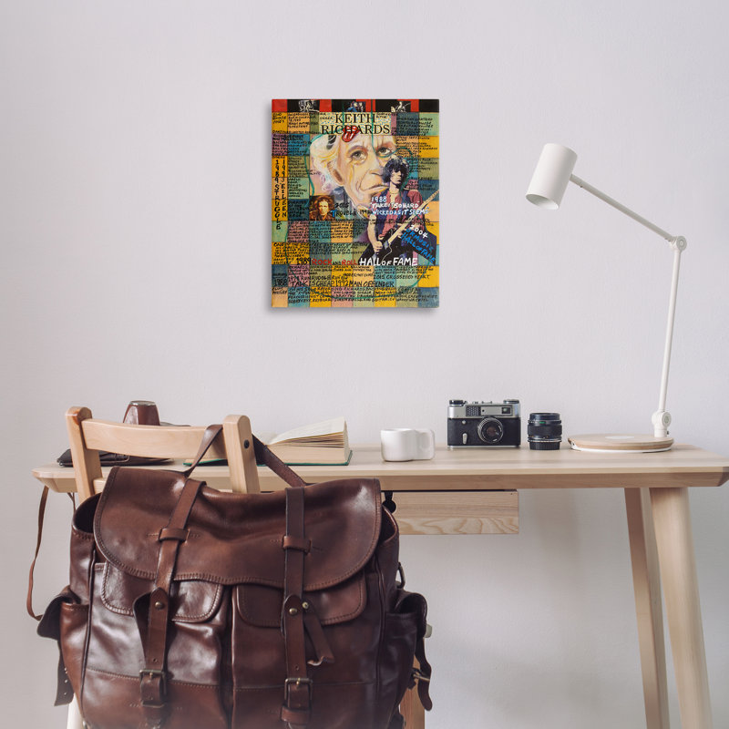 «Keith Richards Collage» par Sabin, H 30 po x l 24 po