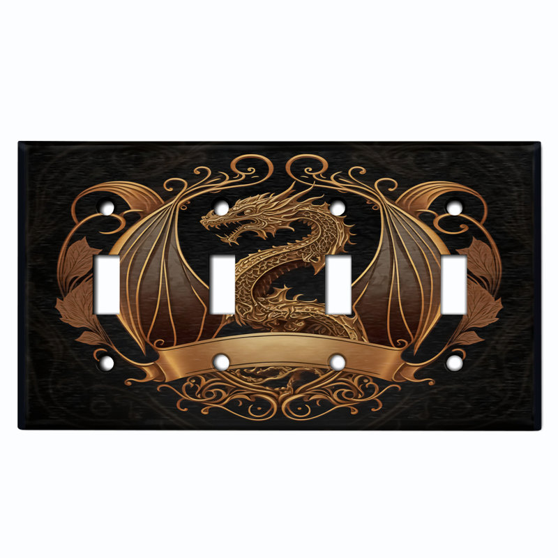 Copper Rust Patina Teal Print 4 - Gang Toggle Light Switch Standard Wall Plate
