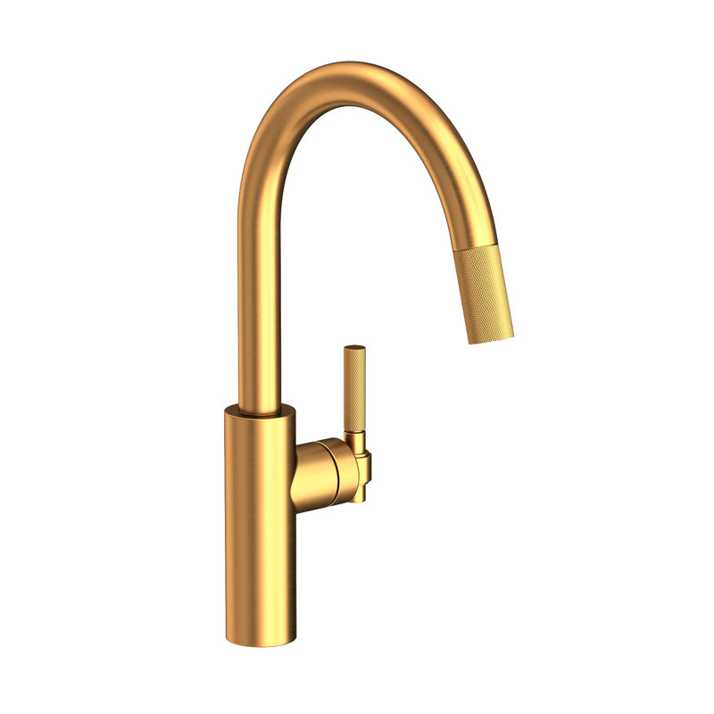 Muncy Single Handle Pull Down Kitchen Faucet, Satin Gold (PVD)