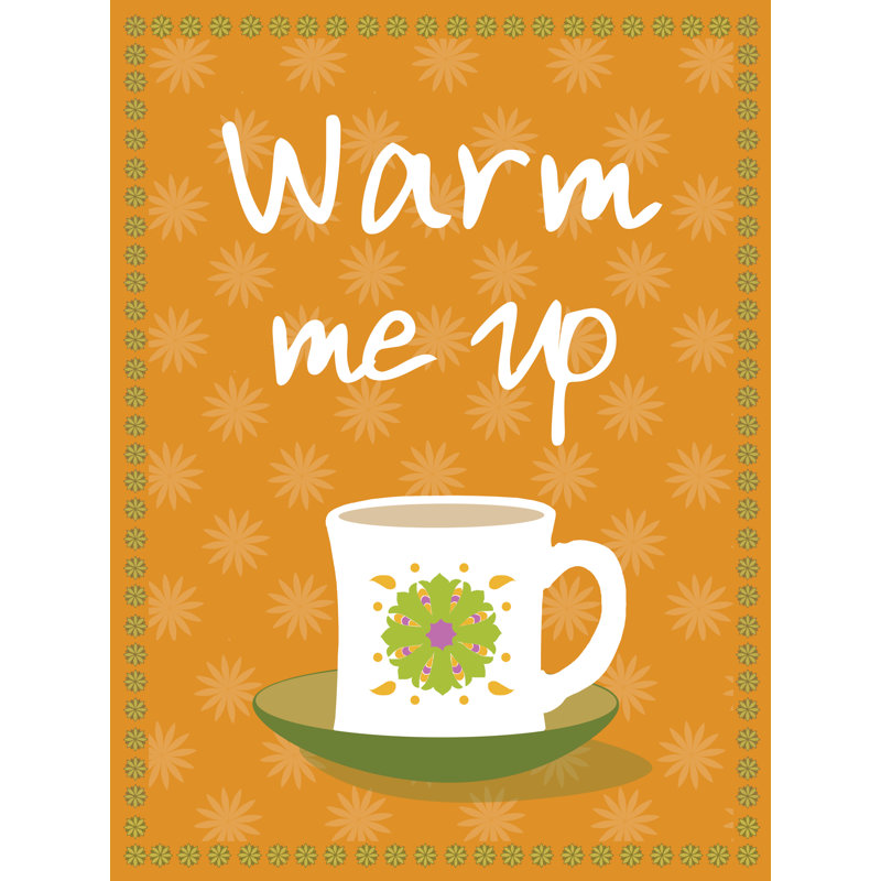 Retro Coffe Mug Pattern - Painting Print, Wrapped Canvas, 122 cm H x 81 cm W