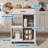 Kitchen Island with Drop Leaf, Rolling Kitchen Island on Wheels with Storage, Island Cart with 2 Open Shelves,1 Drawer for Kitchen, Dining Room-1868835218